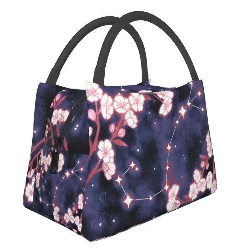 

Sakura Scorpio Cherry Blossom Horoscope Insulated Lunch Bags for Women Japanese Floral Portable Cooler Thermal Food Lunch Box