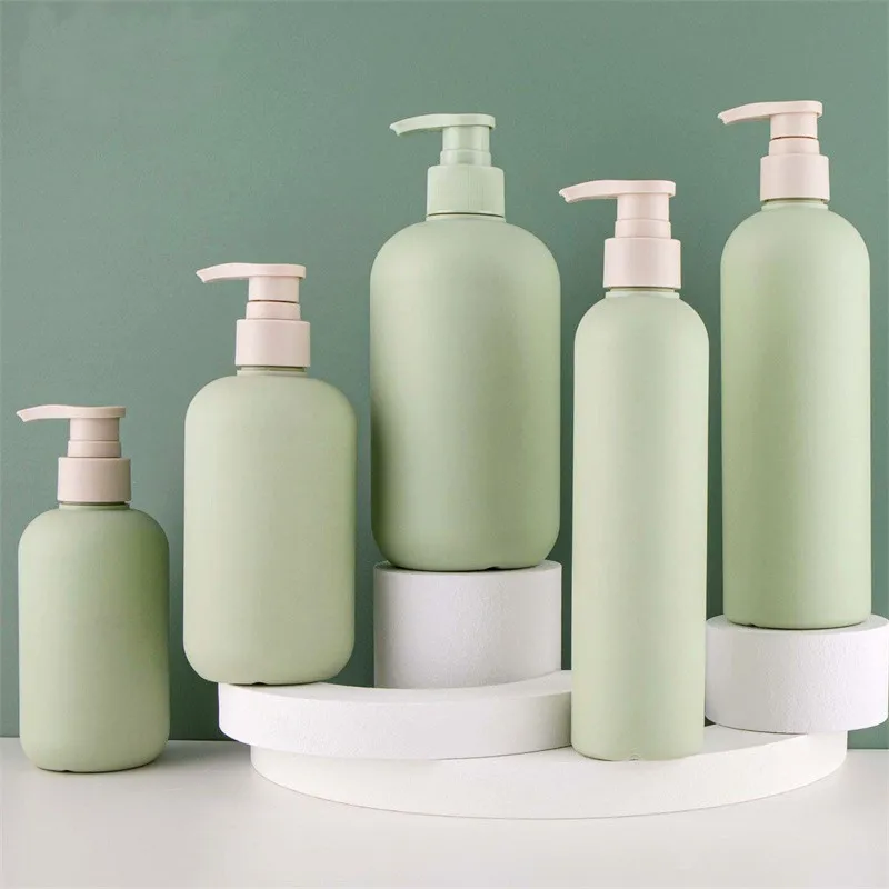 

200~500ML Plastic Shampoo Shower Gel Foaming Soap Dispensers Refillable Bottle Lotion Bottles Avocado Green Empty Plastic Bottle