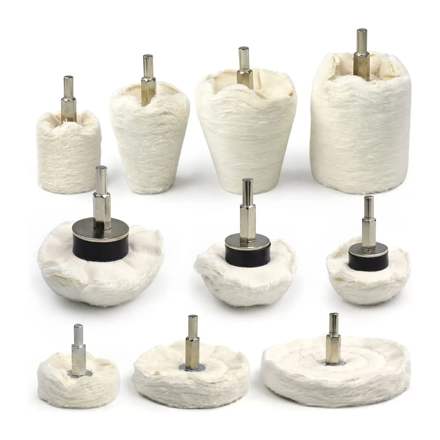 

Набор фланелевых насадок для дрели, комплект из 10 гибридных насадок с валом для полировки автомобильных колес, для чистки и полировки