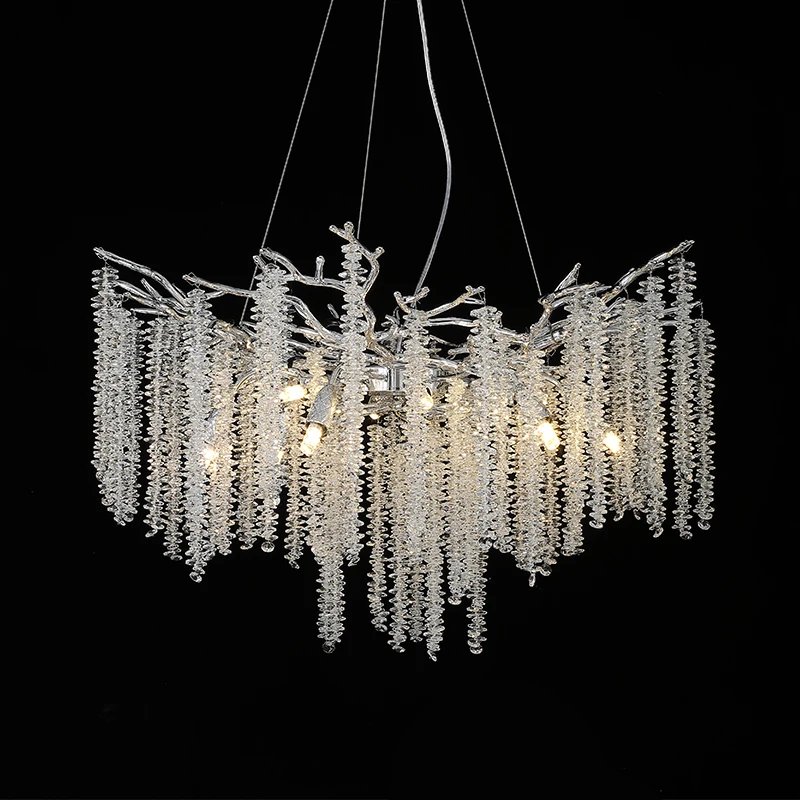 

European Luxury Creative Postmodern Pendant Light Restaurant Crystal Aluminium Branch Chandelier