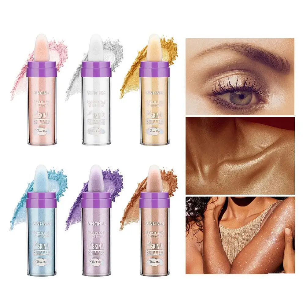 

Fairy Powder Highlighter Face Body Glitter Wand Fine Shine Brightening Natural Three-dimensional Contour Blush Makeup