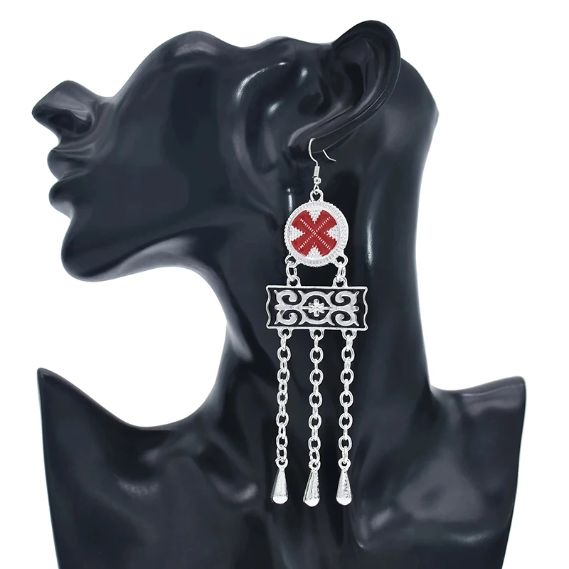 Винтажные длинные серьги с кисточками для женщин резные подвески богемные Jhumka в