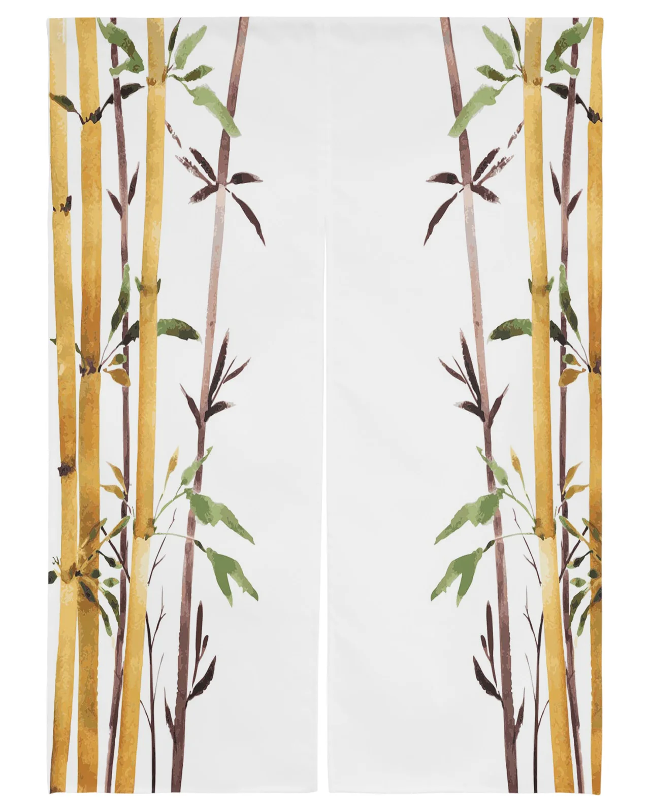 

Bamboo Watercolor Painting Plant Art Japanese Door Curtain Restaurant Kitchen Entrance Partition Curtains Customed Half-Curtain