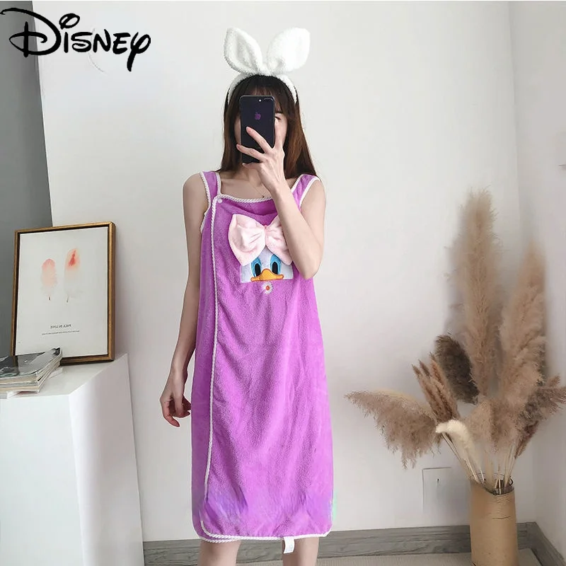 

Disney Lady Cartoon Daisy Printed Bathrobe Anhydrous Hair Sexy Bathrobe Sling Coral Fleece Comfortable Bathrobe