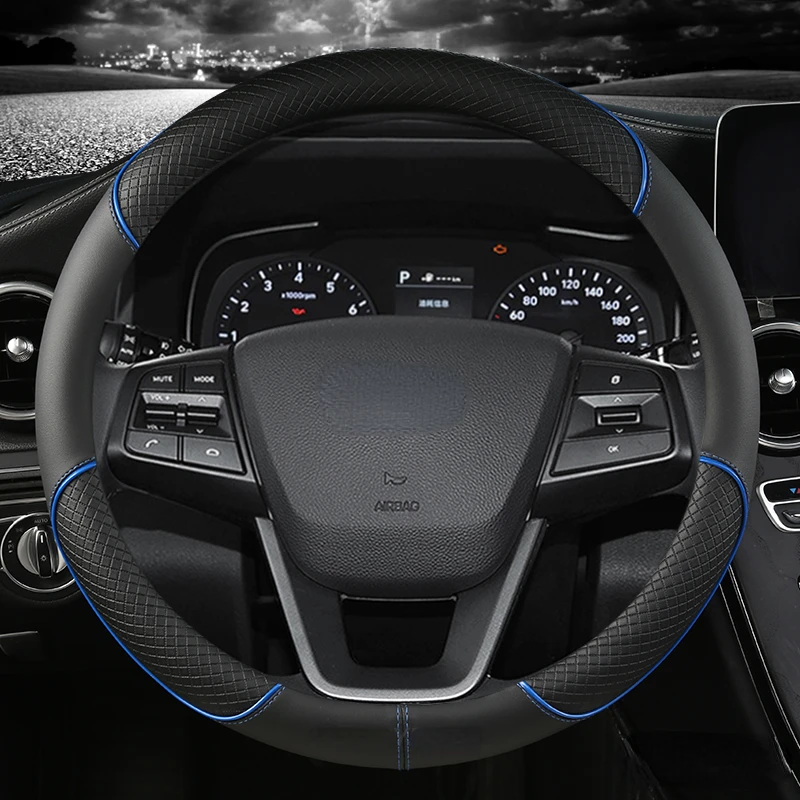 

Car Steering Wheel Covers 38cm For Hyundai i30 Creta Tucson ix35 Solaris Elantra Santa Fe Kona i40 Palisade Carnlval Accessories