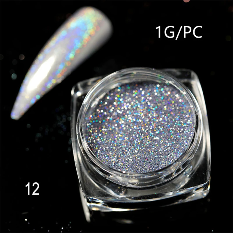 Laser Nail Glitter Powder Chrome Shimmer Sequins UV Gel Polish Flakes for Nails Art Pigment Decorations Accesorios Manicure images - 6