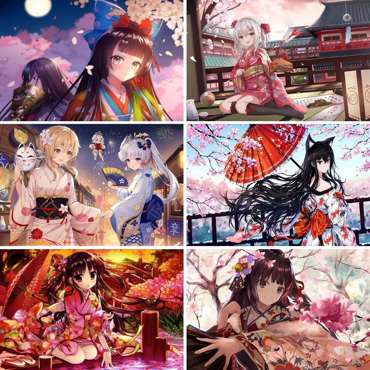 

Diamond Painting Janpan Anime Girl Full Square Rhinestones Diamond Embroidery Cartoon Cross Stitch Mosaic Home Decor