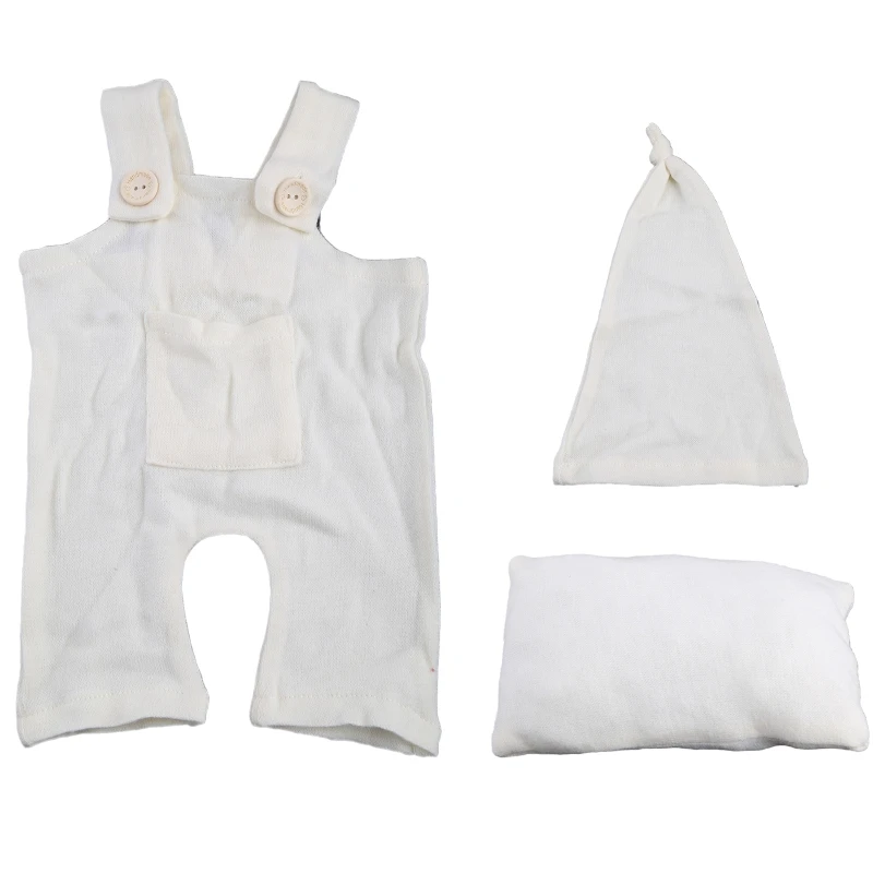 

1set Newborn Photography Props Outfit Baby Romper Hat Set Infants Photo Shooting Beanies Cap Bodysuit Clothing