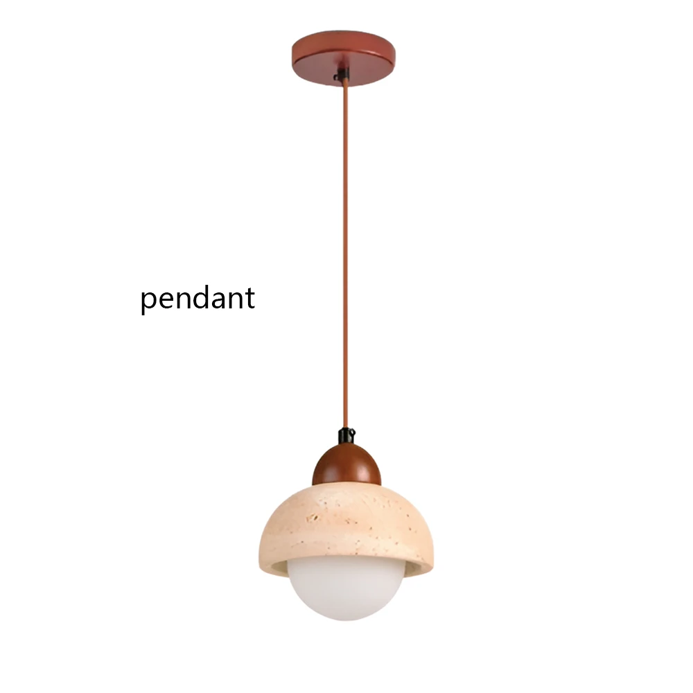 Подвесной светильник YRB из дерева с желтым травертином