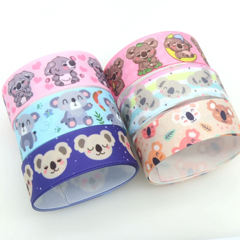 

DHK 50yards Sloth Printed Grosgrain Ribbon Accessories Material Headwear Decoration DIY Sewing Craft D1956
