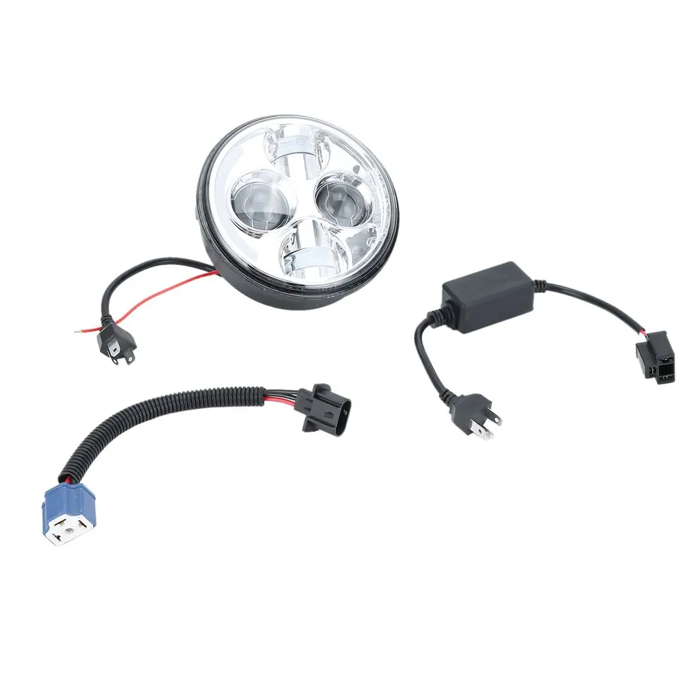 

5-3/4" 5.75inch Projector Headlight LED Chrome Headlamp for Dyna Motorcycle Headlamp Waterproof Light