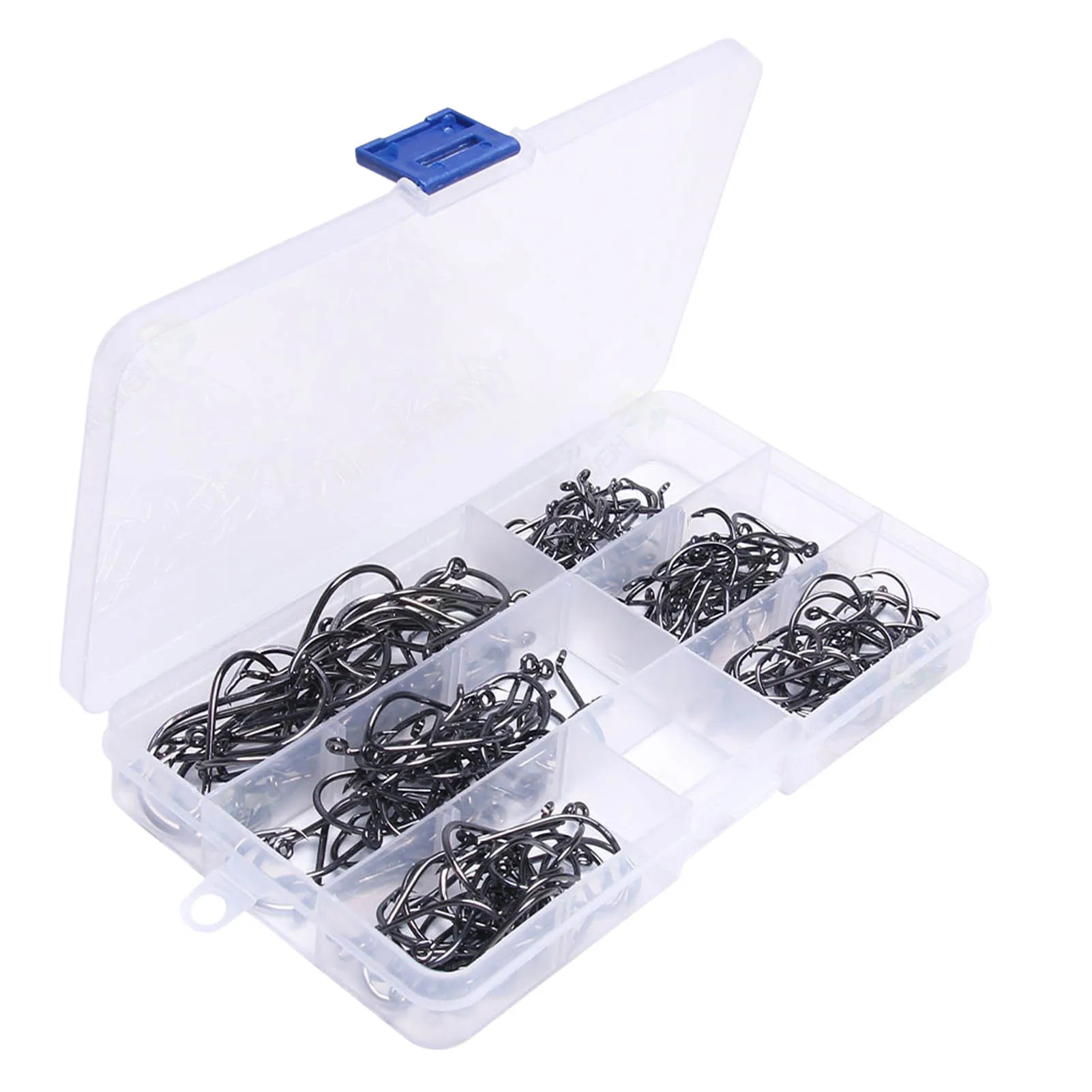 

Strong Offset Sport Black Fishing Hooks High-Carbon Steel Barbed Fishing Hooks Strong Sharp Fish Hooks With Barbs For Bass