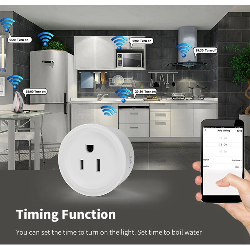 Homekit 16A Wi-Fi Smart Voice Control Plug APP Разъем дистанционного управления синхронизацией