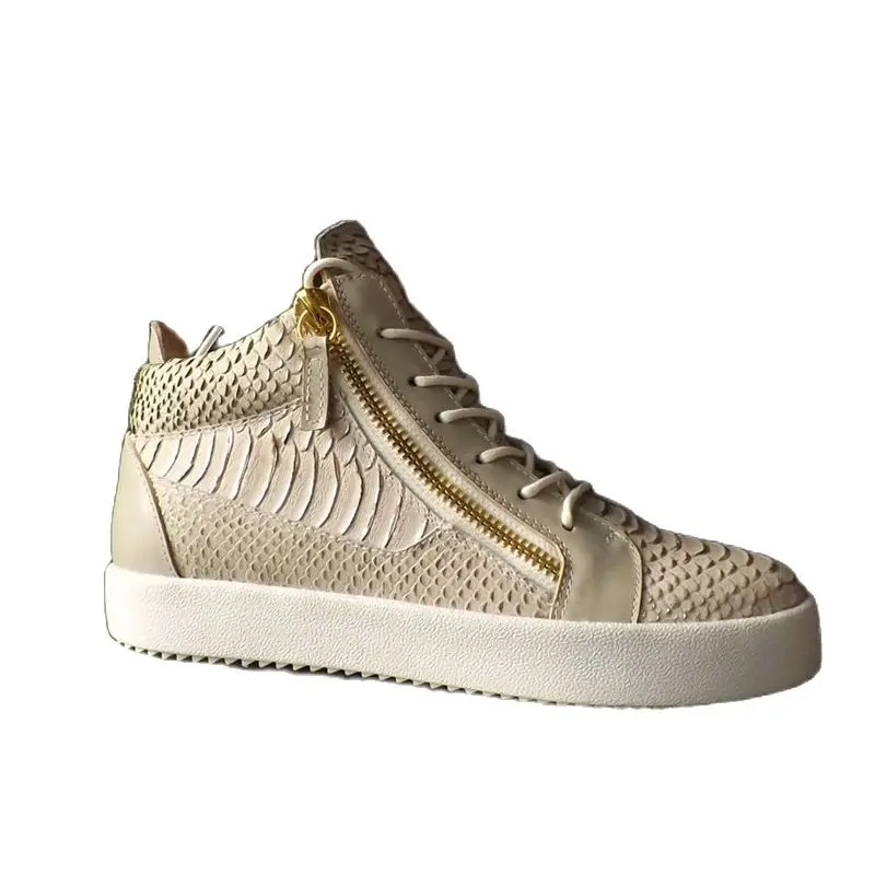 

Fashion Luxury Accessories Snake Print High Top Outdoor Sports Casual Shoes Super Slip Flat Shoes 35-46 Sizes