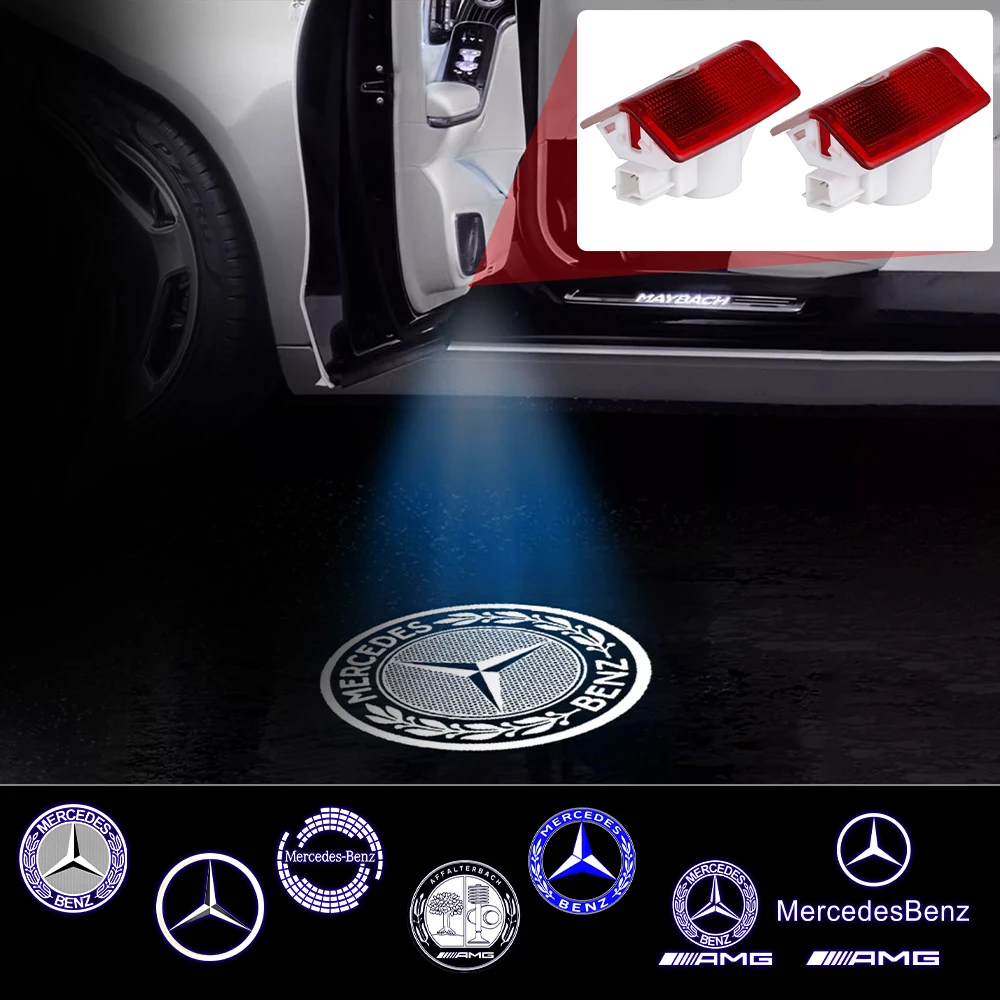 2 шт. HD светодиодные лампы для проектора дверей автомобиля Mercedes Benz A/B/C/E/M Class GLE GLC GLA