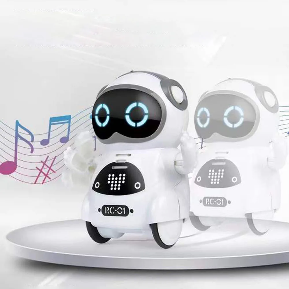 

Pocket RC Robot Toy with Talking Interactive Dialogue Voice Recognition Record Singing Dancing Telling Story RC Robot Toys Gift