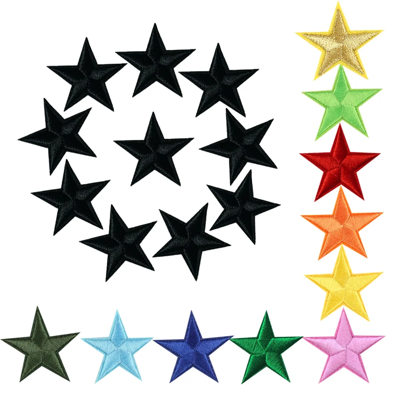 

10 Pack Star Embroidery Patch Clothes DIY Applique Craft Decorations Iron Patches