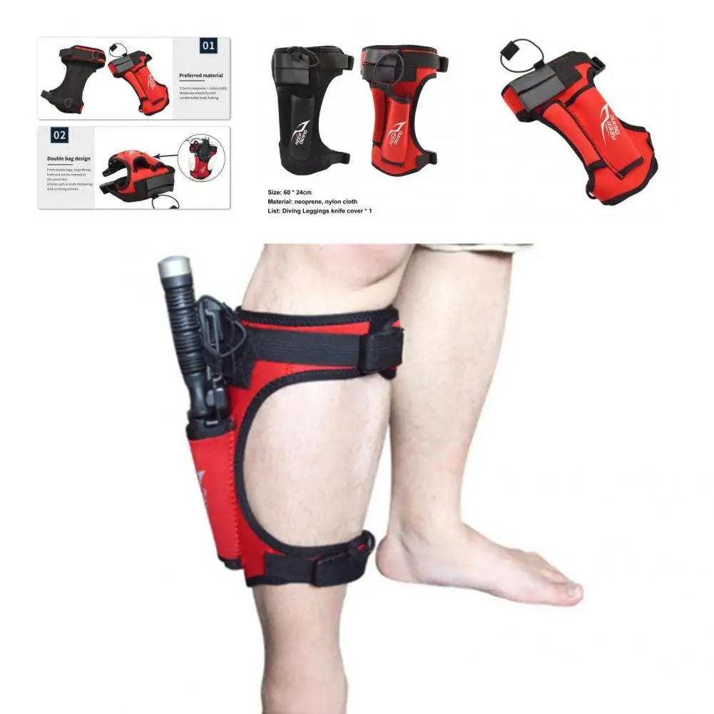

Black/Red Professional Reliable Fastener Tape Cutter Sheath Nylon Leg Cutter Cover Adjustable for Underwater