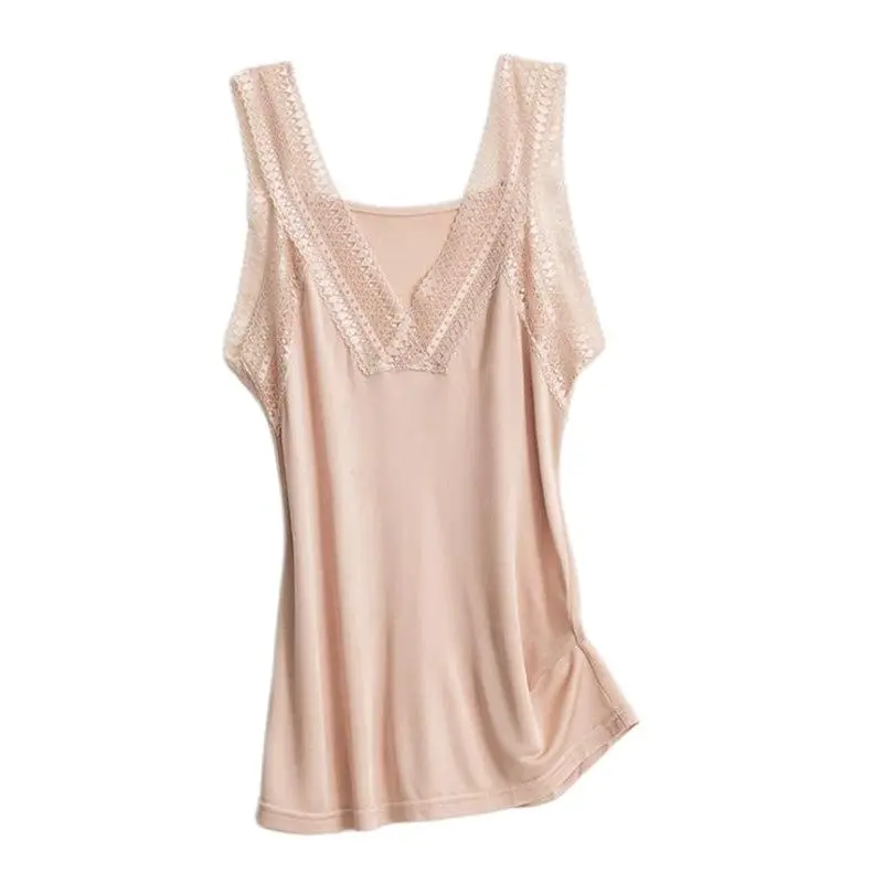 

Lace Top Women Tops Tank Silk Sleeveless Tanktop Knitted Sling Vest V Neck Spring Summer Bottoming Shirt Sexy Undershirt Vests