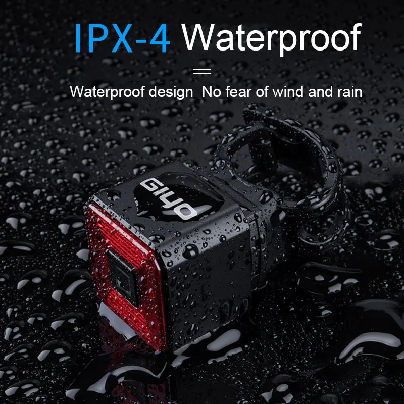 Стоп-светильник GIYO задний велосипедный водонепроницаемый с зарядкой от USB |