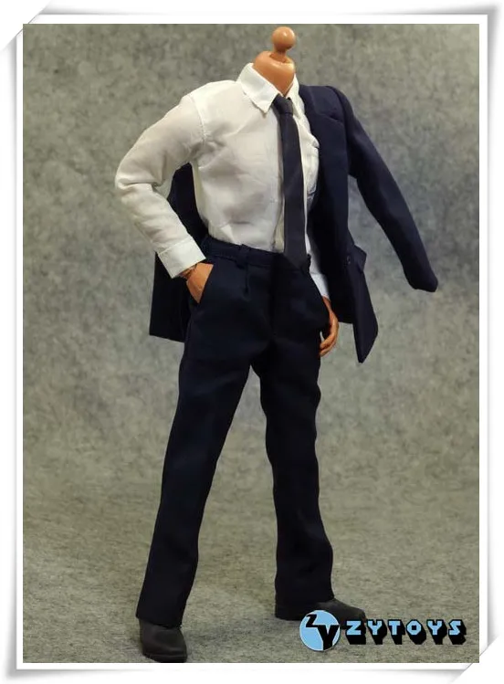 

1/6 Scale Male/Man ZY TOYS Blue Office Gentleman Shirt Suit Pants Trousers Clothing Set Business For 12 Inch Hottoys Figure Body