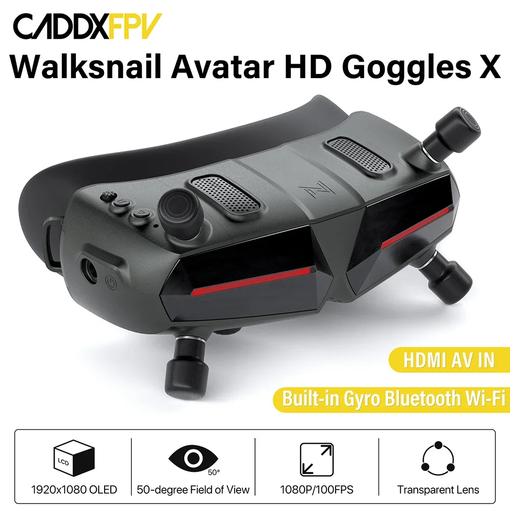 CADDX Walksnail Avatar HD Goggles X 5 8G FPV 8CH 1080P/100FPS FOV50 HDMI
