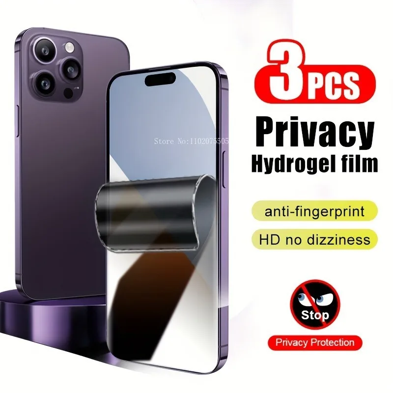 3 упаковки универсальная Гидрогелевая Защитная пленка для экрана iPhone 15 14 Pro 13 12 11