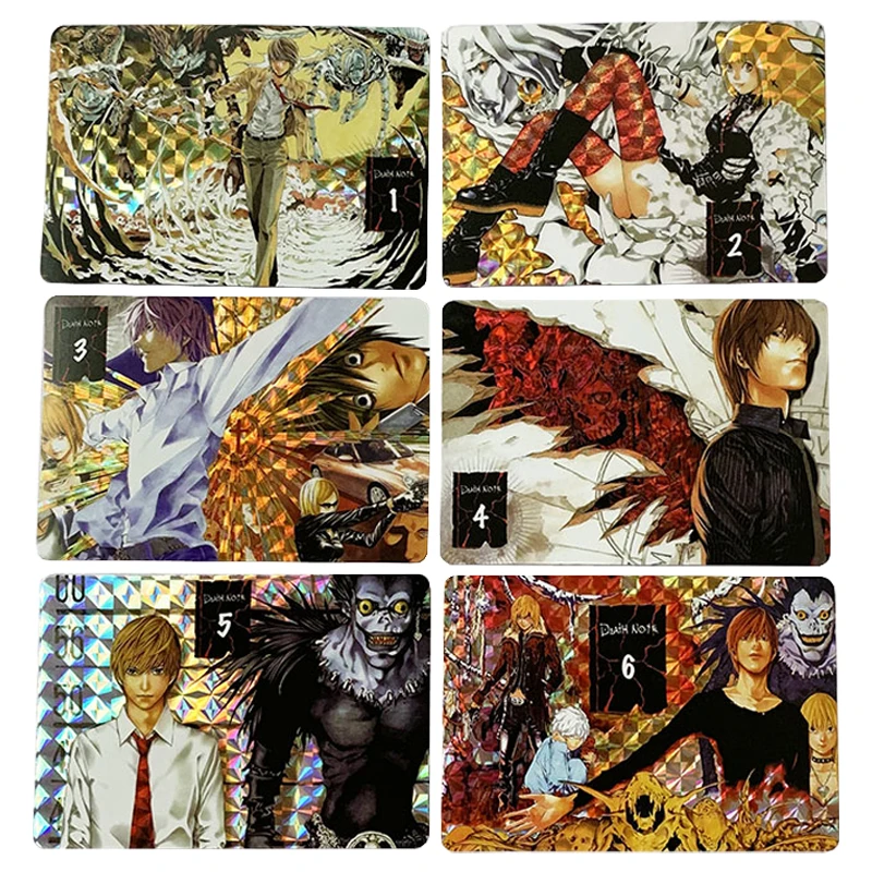 6 шт./компл. карты-вспышки Death Note Jump 50 юбилейный Ягами светильник Misamisa Llawliet Редкие