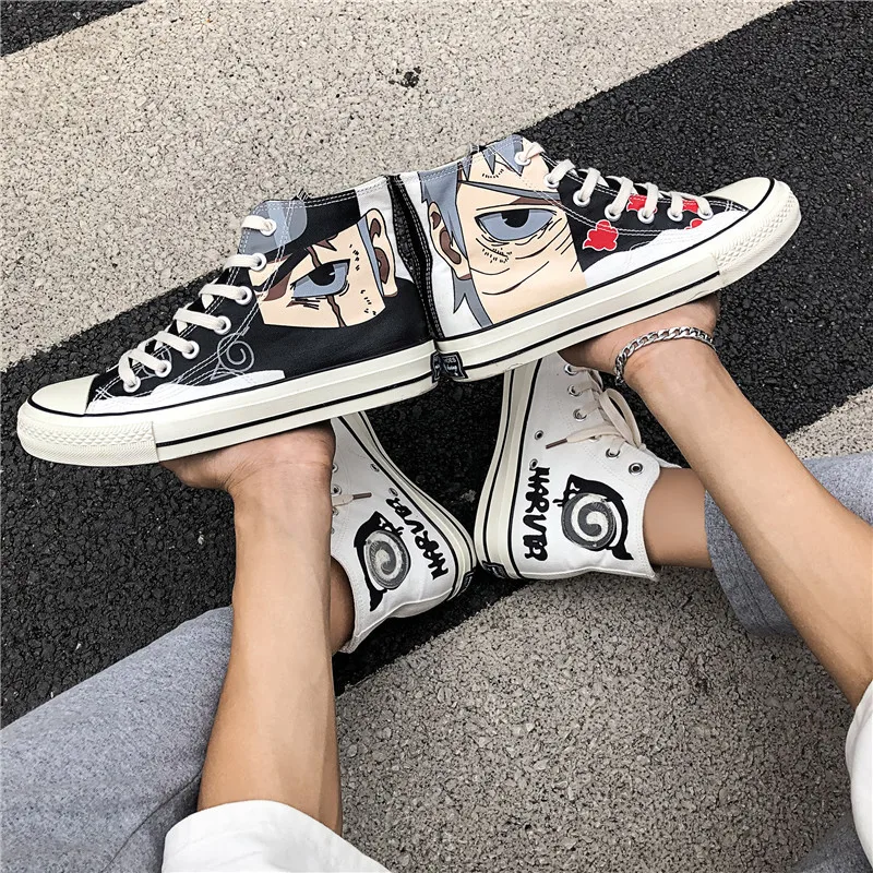 Холщовые туфли Наруто удзумаки Аниме кавайные высокие студенческие