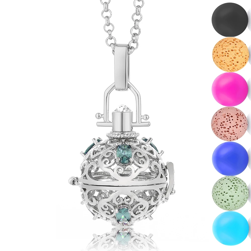 

Mexico Essential Oil Ball Necklace Engelsrufer 20.5mm Zircon Pendant Angel Bola Chain 80cm Long Necklaces Jewelry Wholesale