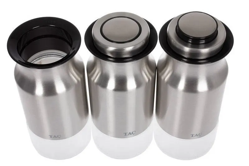 A set of cans for bulk products TAC M (3 pcs) silver 1000 ml TK 0334 | Дом и сад