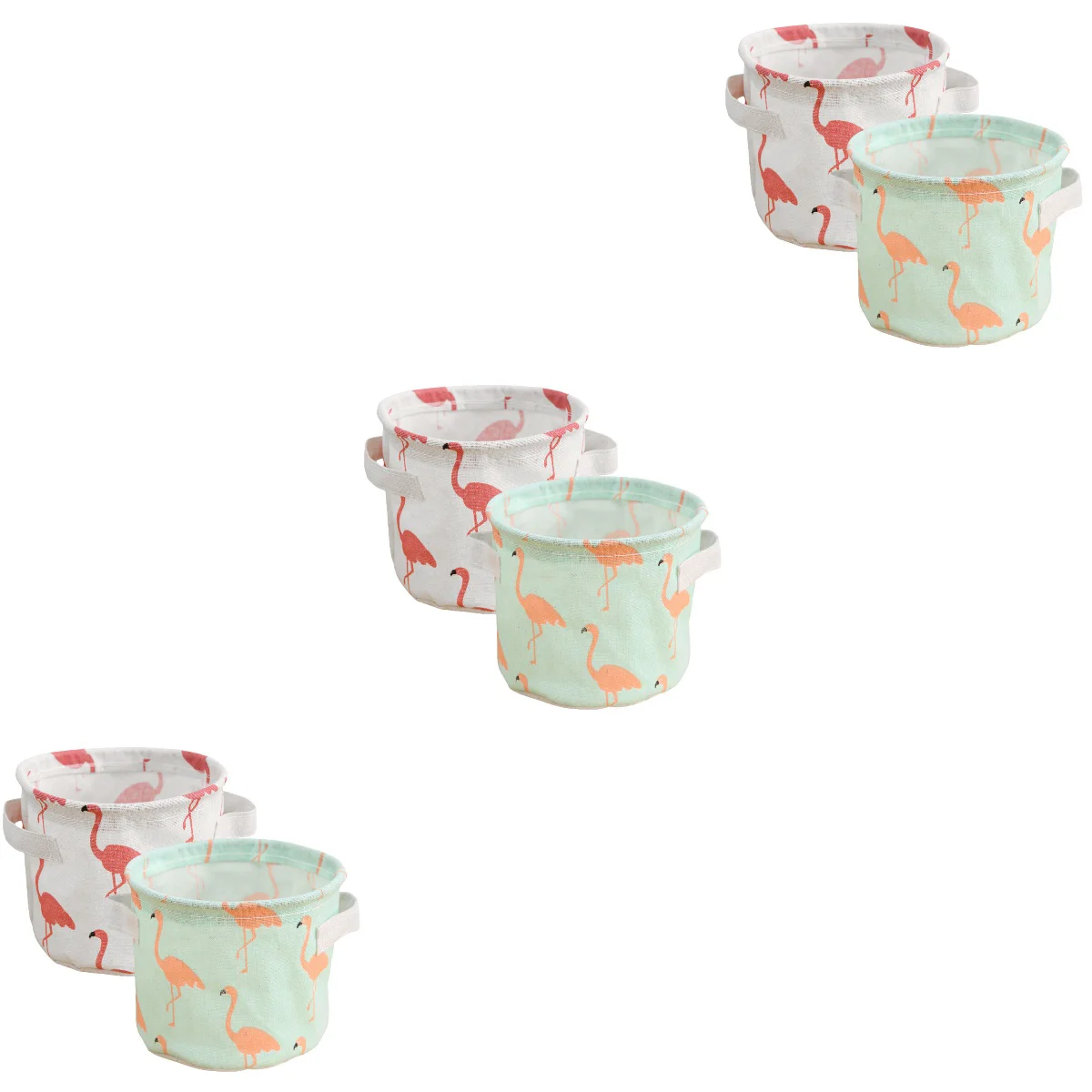 

6 pcs Cartoon Design Storage Holder Tabletop Storage Basket Sundry Container Snack Storage Basket