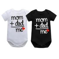 2022 summer newborn infant baby clothes i love mom dad cute toddler jumpsuits boys girls short sleeve cotton bodysuits outfits