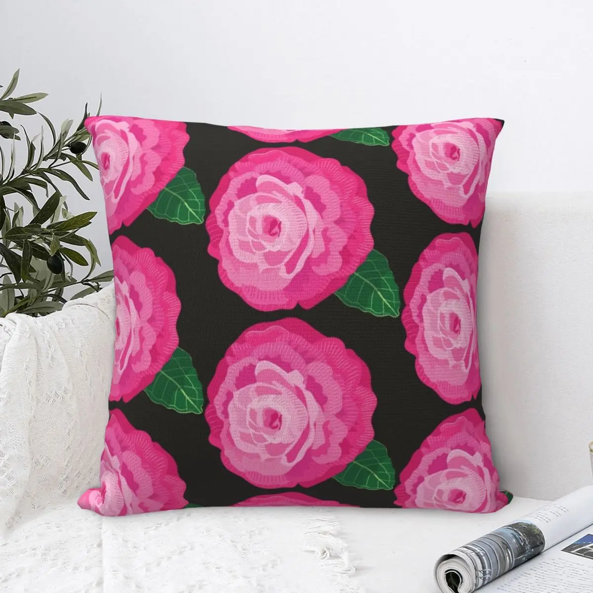 

Totally Fleured Two Square Pillowcase Cushion Cover Comfort Pillow Case Polyester Throw Pillow cover For Home Sofa Living Room