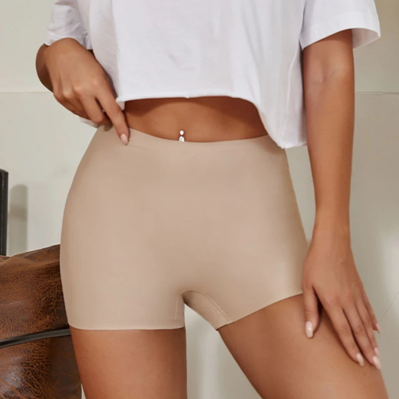 Женские безопасные короткие брюки OOAWITLL атласные бесшовные брифы из ледяного