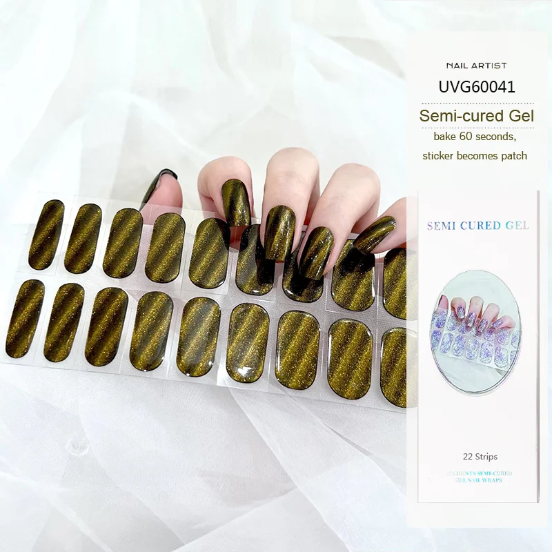 

Полузатвердевающий Гель-лак для ногтей, водостойкая полузапеченная паста для УФ лампы, 22 конца, в коричневую полоску