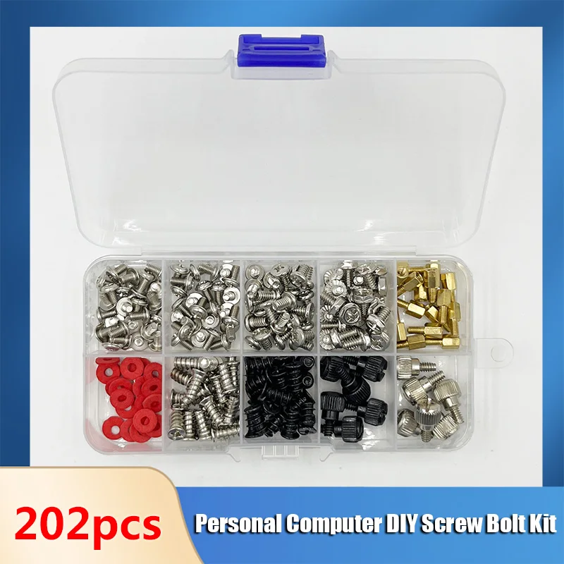 

6#-32*6 Hard Disk DIY Motherboard PC Case Personal Computer Assemble Case Fan Hand Screw Bolt Standoff Insulation Washer Kit 202