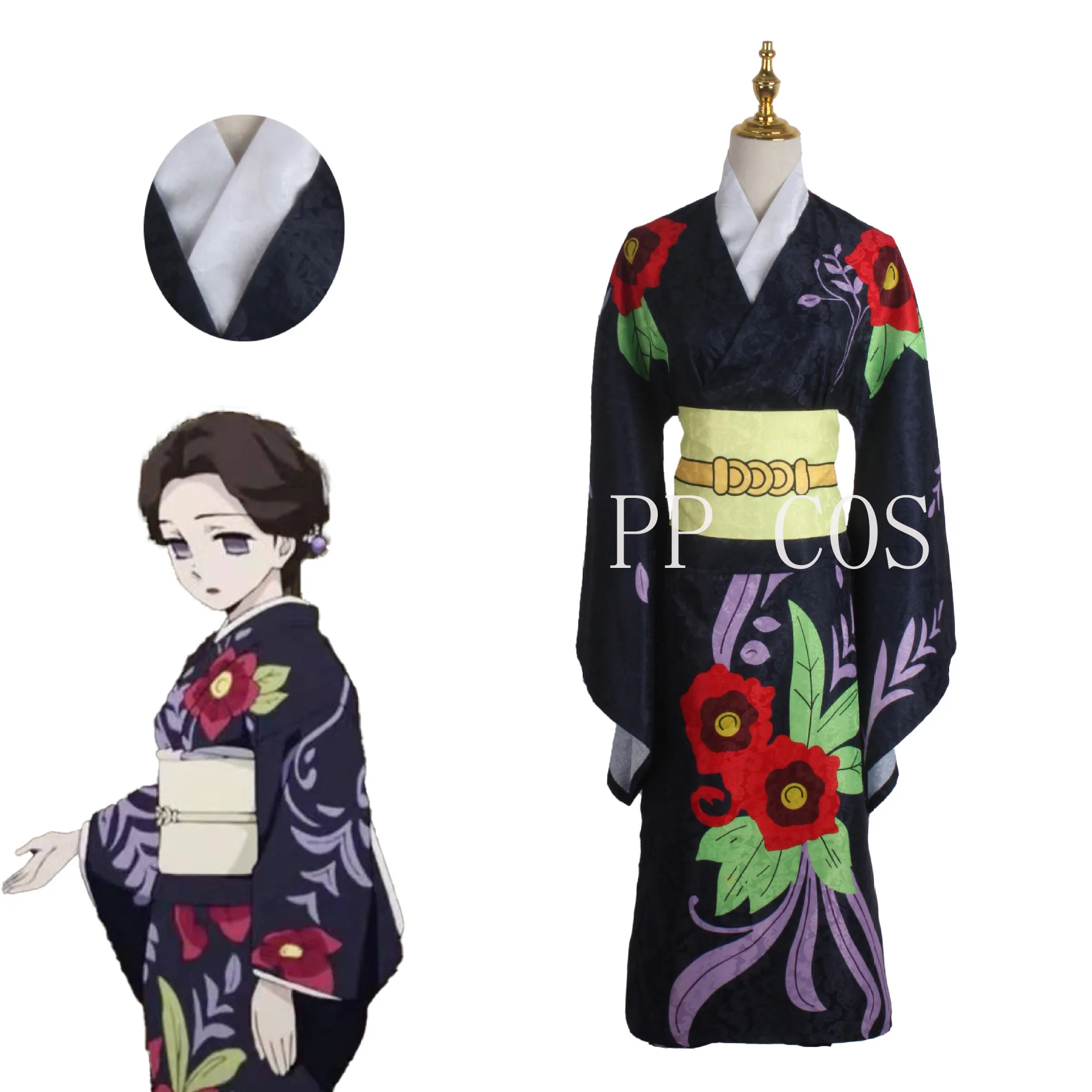 Anime Comic Demon Slayer Kimetsu No Yaiba Cosplay Costumes Tamayo Cosplay Costume Women Kimono Uniforms Suits Dress Wig