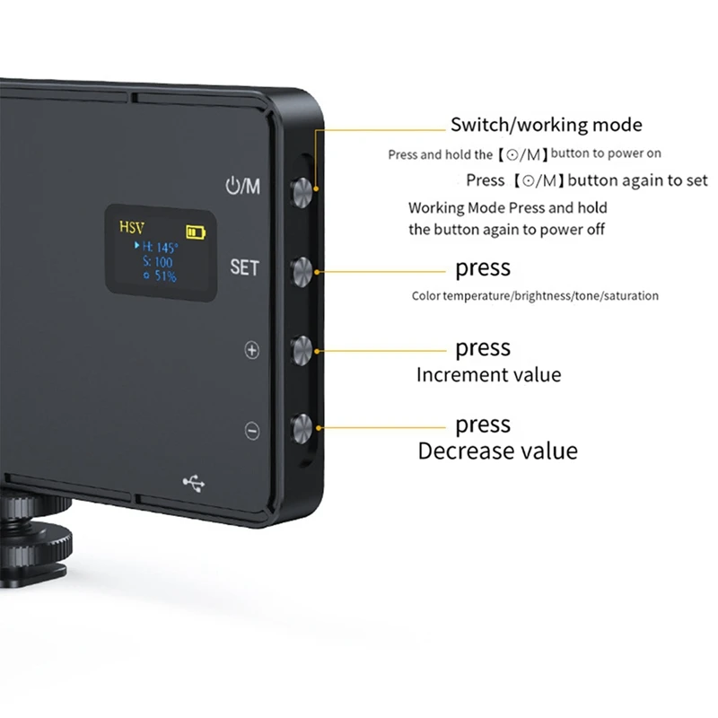 RGB светодиодный заполняющий светильник для видео аккумулятор 4000 мАч