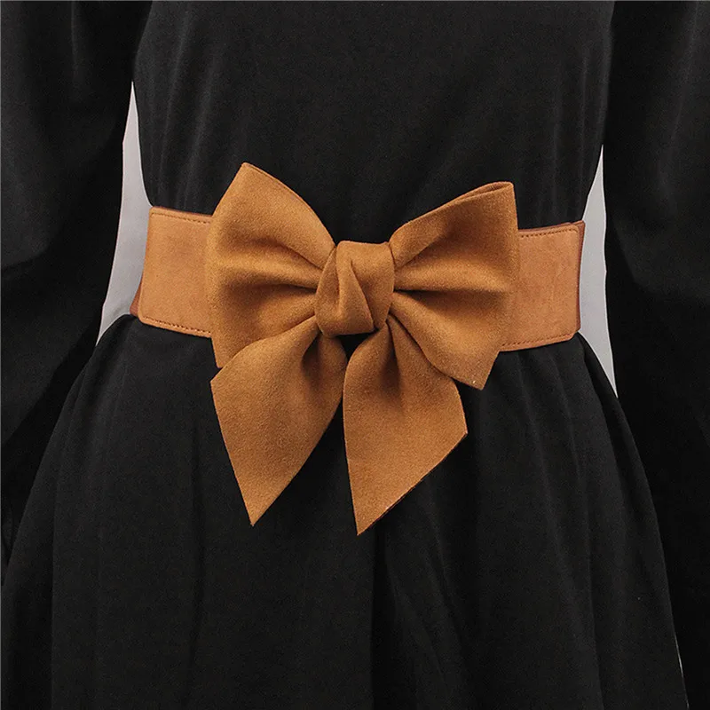 Elastic Waistband for Dress Accessories Fashion Women Navy Blue Red Black Wide Corset Korean Belt with Big Bow New Arrival 2023