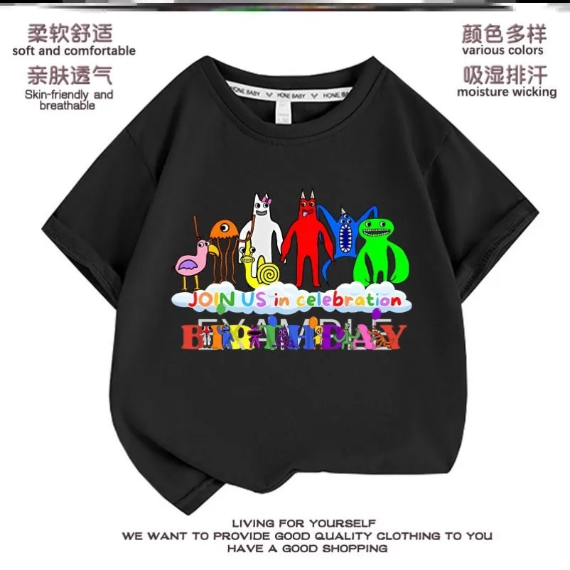 

Garten of Banban Banban Garden Clothes, Big Children Short-sleeved T-shirts, Summer Clothes, Boys' Tops, Sweat-absorbent