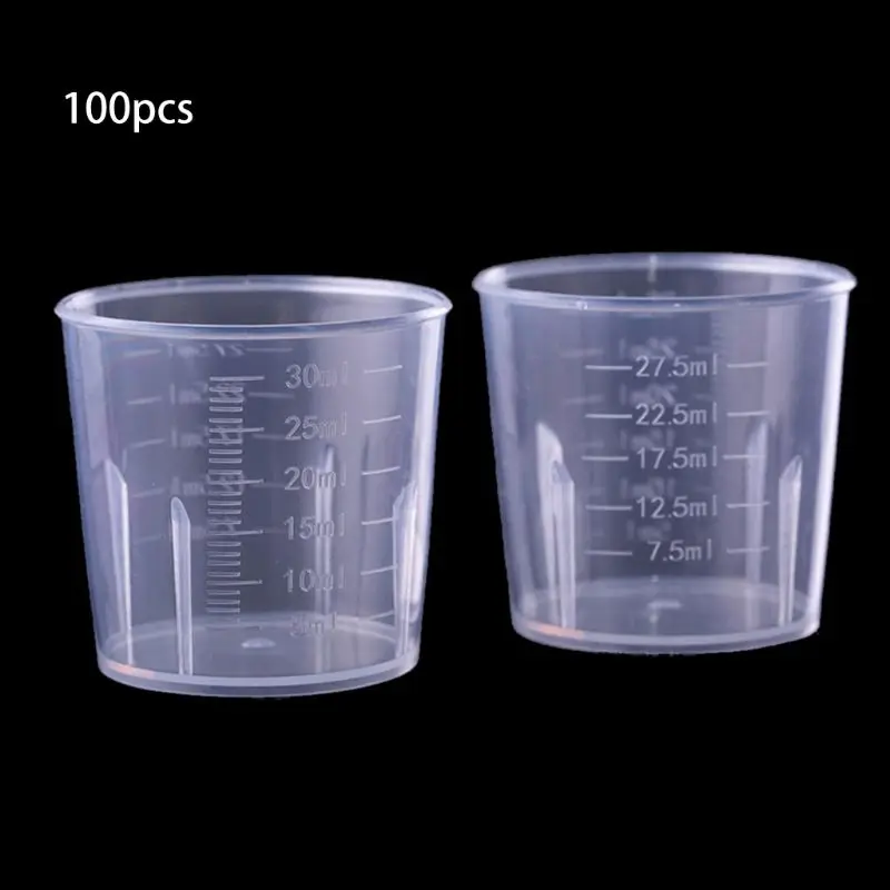

100 шт./компл. стаканы для смешивания смолы, мерный стакан для эпоксидной смолы, художественные изделия, 30 мл