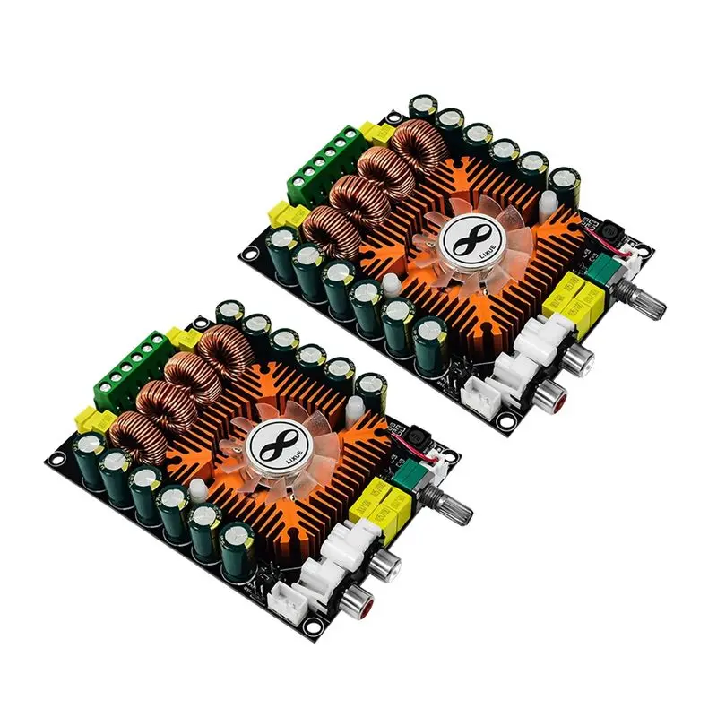 Фото Модуль стереоусилителя TDA7498E 2.0 HIFI, 160 Вт x 2, цифровая плата усилителя мощности 220 Вт BTL, поддержка 2Pcs High Power с охлаждающим вентилятором - VVNB №1