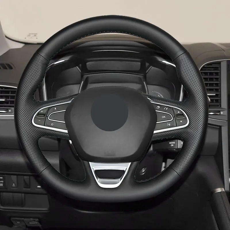 Автомобильный чехол на руль для Renault Megane 4 MK IV Kadjar Koleos Talisman Scenic 2016 2017 черная