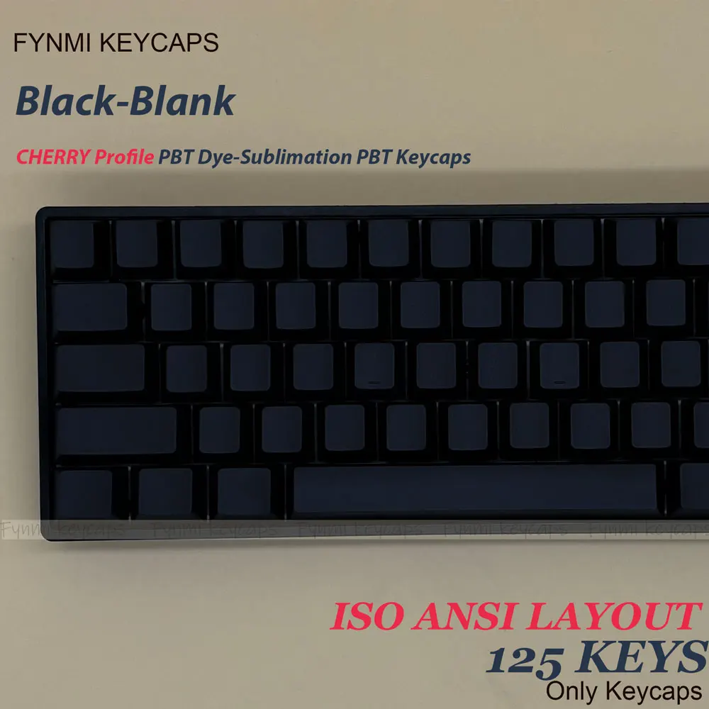 Фото Fynmi черный пустой вишневый профиль ANSI ISO раскладные колпачки для клавиш PBT сублимационная колпачок для механического переключателя MX №1