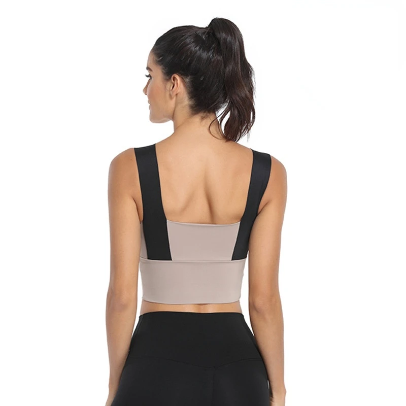 

Large Size 3 Color High Quality Breathable Yoga Vest Running Sports Underwear Beauty Back Shockproof Push Up Sports Bra