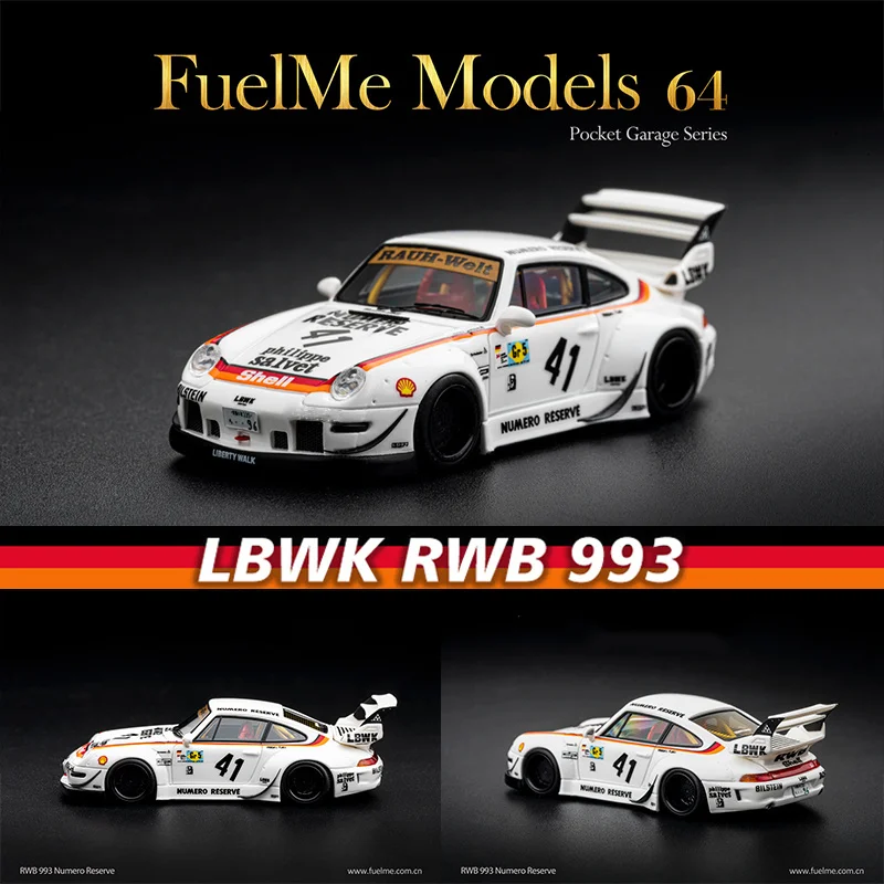 

Предварительная продажа, модель автомобиля Fuelme 1:64 LBWK RWB 993, полимерная коллекция Диона, Миниатюрные модели автомобилей, игрушки для машин, не...