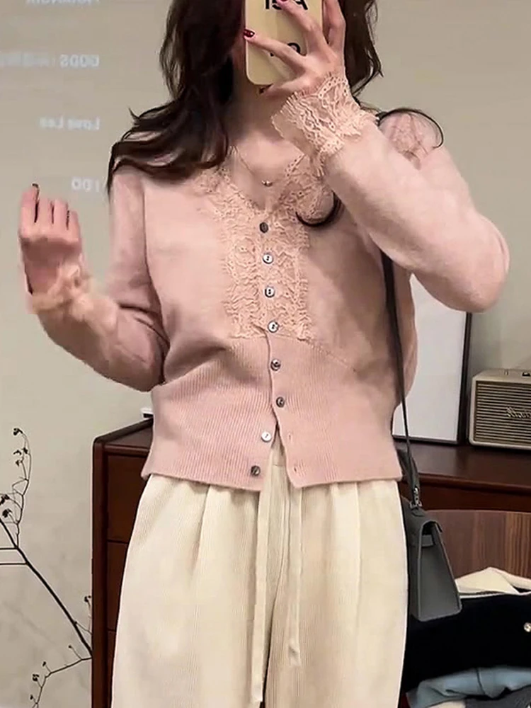 Французская шерстяная вязаная нижняя рубашка с v-образным вырезом и ресницами