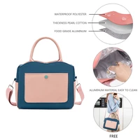 high capacity lunch bag women picnic food thermal pouch waterproof student bring meals cooler storage handbag accessories items