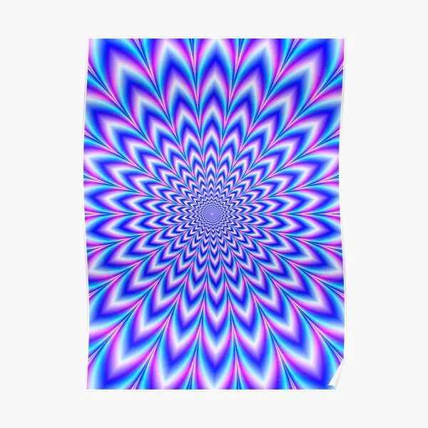 

Psychedelic Pulse In Blue And Pink Poster Decor Art Print Vintage Funny Picture Wall Modern Room Mural Decoration No Frame